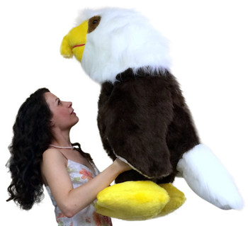 American Made 3 Foot Giant Stuffed Eagle 36 Inch Soft Brown Big Plush Bird Made in USA