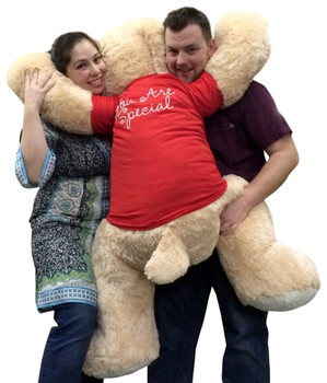 Giant Valentine's Day Plush Puppy 60 Inch Huge Soft 5 Foot Stuffed Dog Wears Removable T-Shirt You Are Special