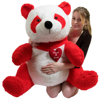 Custom Personalized Giant Stuffed Red Panda Bear 32 Inch Soft with Heart to Express Love
