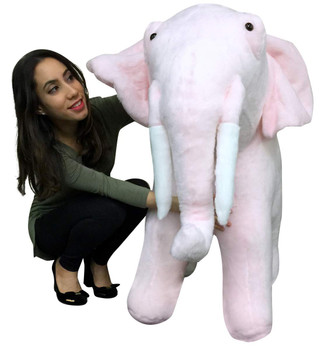 American Made Giant Stuffed Pink Elephant Soft 48 Inches Long 3 Feet Tall