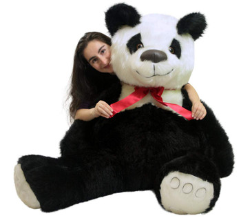 American Made Giant Stuffed Panda Bear 60 Inch Soft 5 Foot Teddybear White Chest