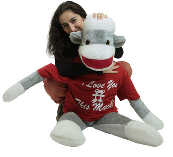 large sock monkey stuffed animal