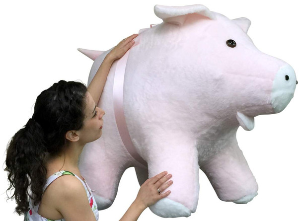 American Made Giant Stuffed Pig 40 Inches Pink Color Soft Made in the USA