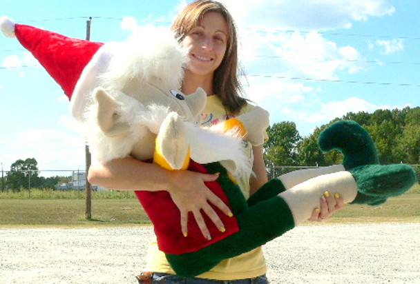 American Made Giant Stuffed Elf 5 Foot Big Christmas Plush White Beard
