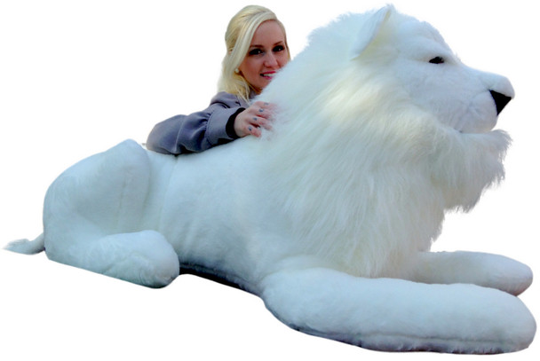 Big stuffed white lion