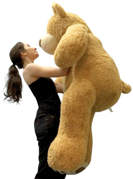 Big Plush Giant Teddy Bear Five Feet Tall Tan Color Soft Smiling Big Teddybear 5 Foot Bear Ultra Premium Quality