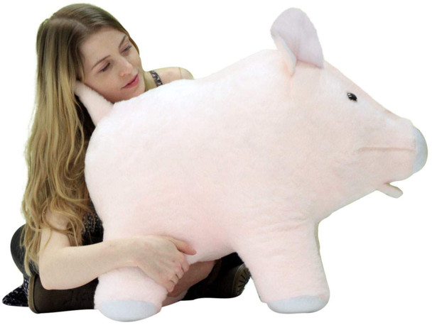American Made Giant Stuffed Pink Pig Jumbo 27 inches 69 cm Soft Made in the USA 