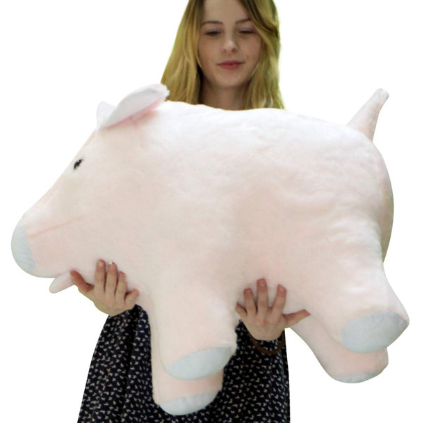 Big Plush brand large stuffed pink pig 27 inches long made in the USA.