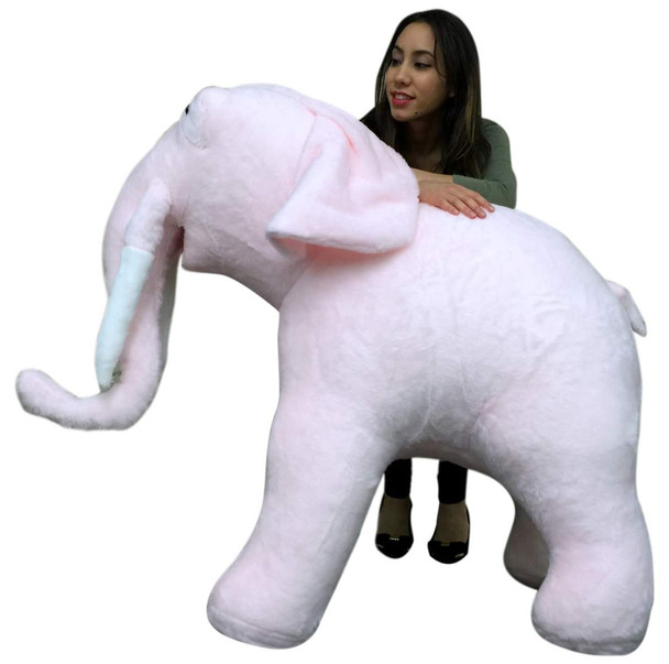 American Made Giant Stuffed Pink Elephant Soft 48 Inches Long 3 Feet Tall