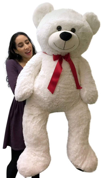 Giant Valentine's Day Teddy Bear 52 Inch White Soft, Premium Quality Big 4 foot  Teddybear