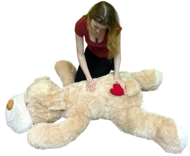 Big Plush 5 Foot Stuffed Puppy Dog Soft 60 Inch, Red Heart on Butt to Express Love