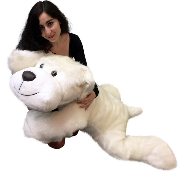 American Made Giant Stuffed 5 Foot Dog 60 Inch Soft Large Plush Puppy White Color