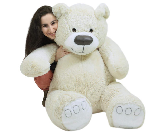 American Made 5 Foot Giant White Teddy Bear Soft 60 Inches Soft Plush Big Stuffed Animal