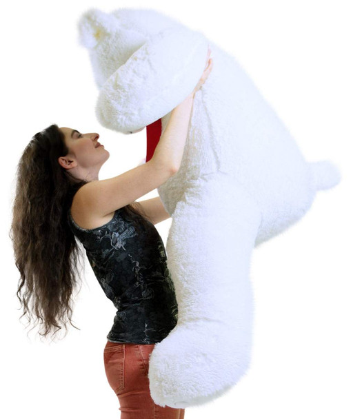 Big Plush Giant 5 Foot Teddy Bear Soft White Stuffed Animal Made in the USA