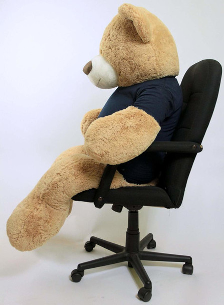 Personalized Big Plush 5 Foot Giant Teddy Bear Wearing Customized T-Shirt with Your Message