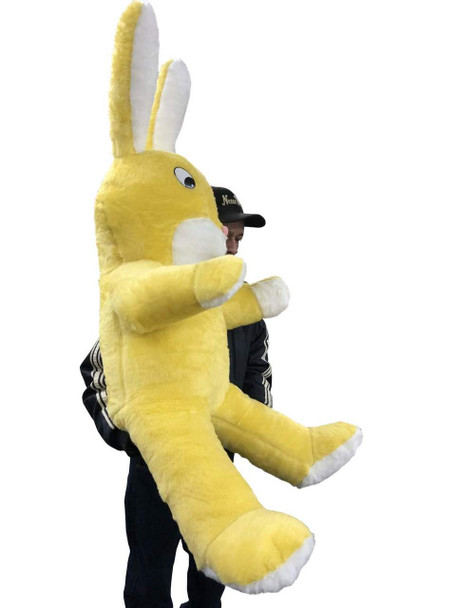 American Made Giant Stuffed Yellow Bunny 60 Inch Soft Big Plush Rabbit 5 Foot Rabbit Made in USA