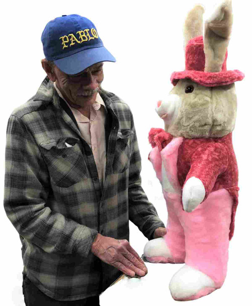 American Made Large Stuffed Bunny Rabbit Wearing Tuxedo 32 Inches 81 Cm Almost 3 Feet Tall Big Plush Personalized Giant Teddy Bears Custom Stuffed Animals