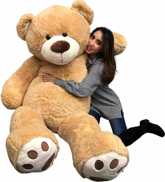 Big Plush Giant 6 Foot Teddy Bear Six Feet Tall 72 inches 183 cm Tan Color Soft Smiling Big Teddybear 6 Foot Bear Ultra Premium Quality