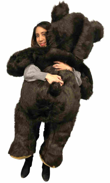 Big Plush American Made Giant 5ft Teddy Bear 5 Feet Tall 60 Inches 152 cm Dark Brown Color Soft Big Teddybear 5 Foot Bear Made in the USA
