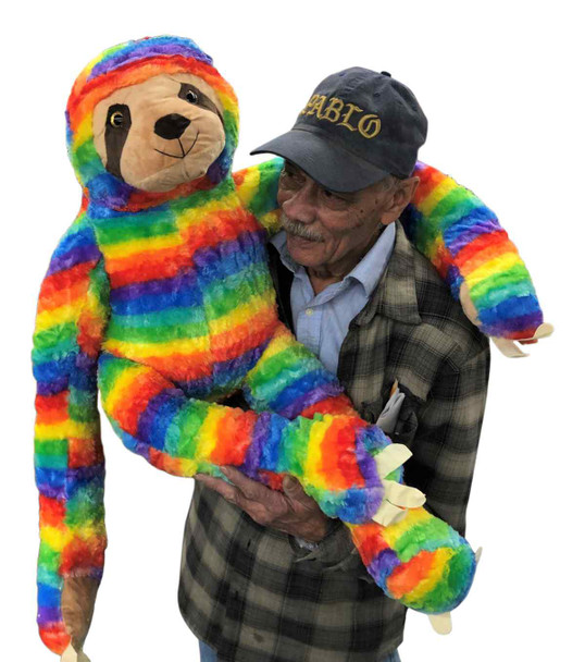 3ft Huge Stuffed Sloth Rainbow Color 36 inches Soft 91 cm Big Plush Jumbo Stuffed Animal