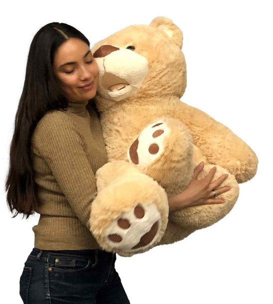 Giant 4 Foot Teddy Bear 48 Inches 122 cm Soft  Big Plush Huge Stuffed Animal Beige Color