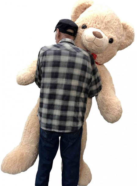 Huge Smiling 6 Foot Teddy Bear 72 Inches Beige Soft Oversized Stuffed Animal Weighs 25 Pounds