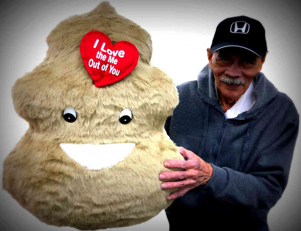 Valentines Day Giant Poop Plush Stuffed Emoji - Heart says I Love the Me Out of You - 28 inches Weighs 10 pounds Soft Huge  Number Two Made in the USA