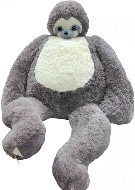 Huge Stuffed Sloth with Small Head and Large Body 72 inches Soft 183 cm Big Plush Gigantic Stuffed Animal in Big Box Fully Stuffed and Ready to Hug