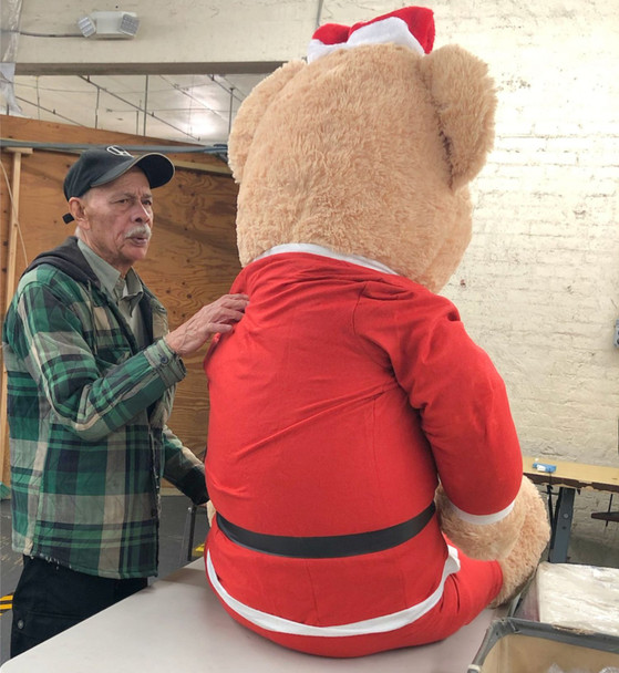Big Plush® Giant 7ft Teddy Bear Wears Removable Santa Suit, Gigantic Holiday Stuffed Animal Fully Stuffed in a Big Box