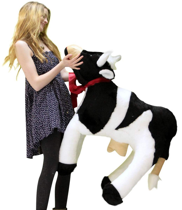 American Made Giant Stuffed Cow 42 Inch Big Plush Farm Animal Soft Made