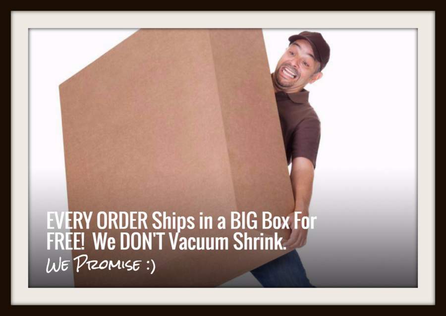 Every order ships for free in a big box