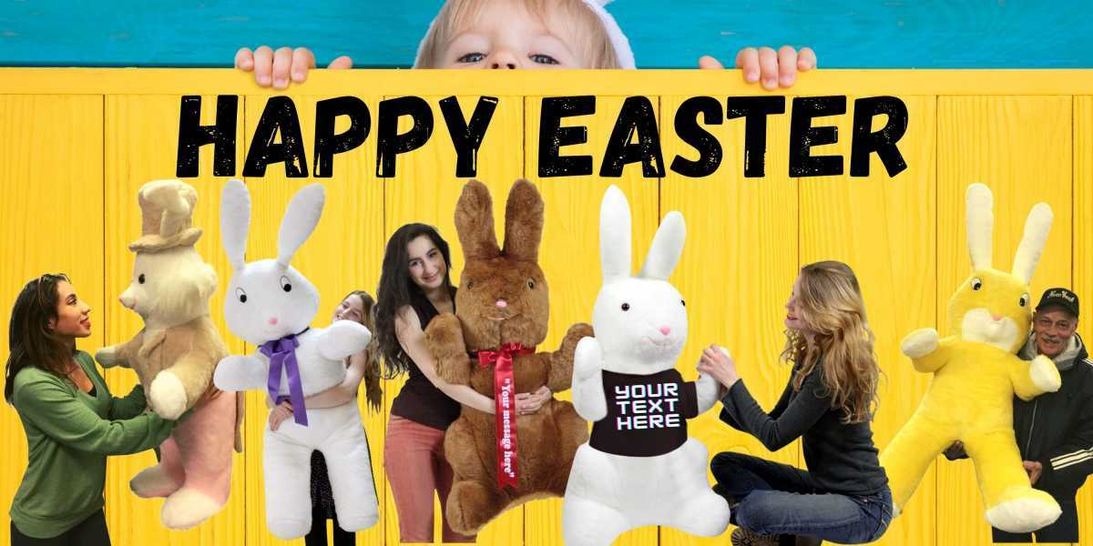 Shop Easter Giant Stuffed Bunny Rabbits. Lots of sizes, colors and styles of giant stuffed animals with an EASTER theme that you can personalize for free. 