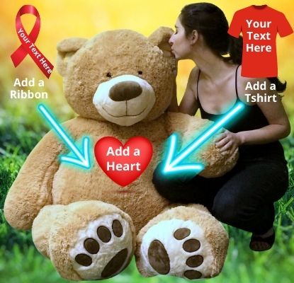 Shop this customizable 5ft teddy bear that you can personalize in many ways