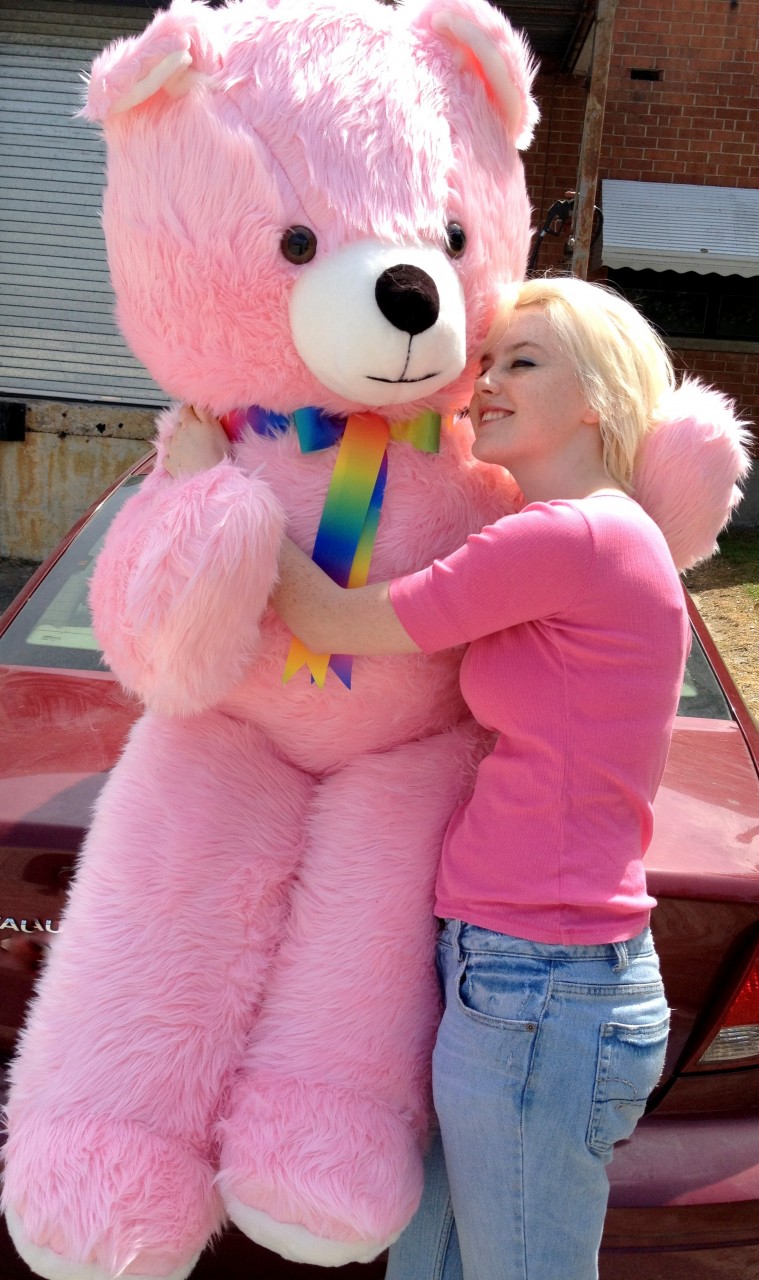 giant pink teddy bear