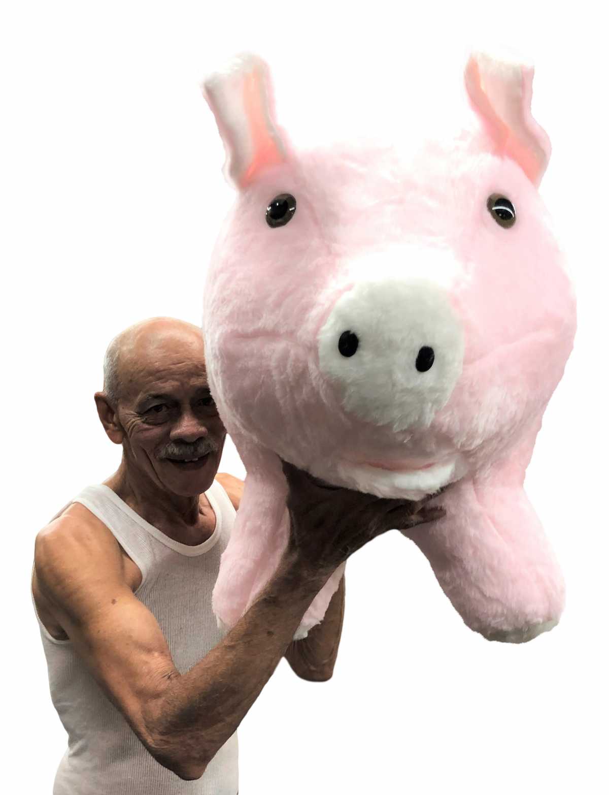 Huge Pink Pig Plush Basket
