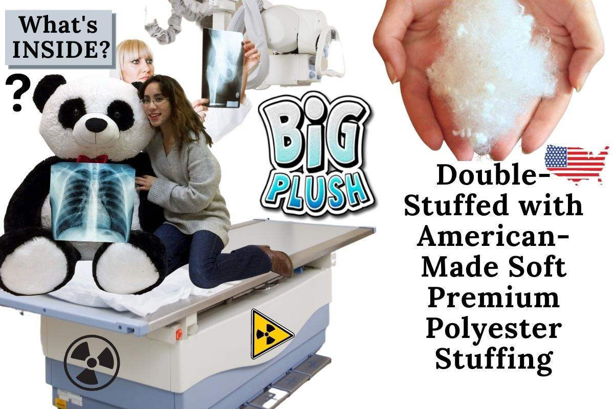 This giant stuffed panda is double-stuffed in the USA extra soft and fat