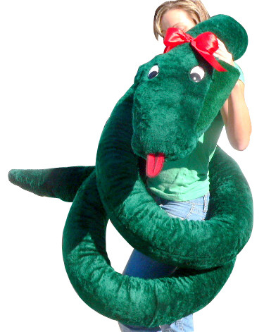 Big Plush American Made Giant Stuffed Snake 18 Feet Long Soft Green Serpent