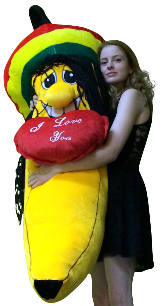 I Love You Giant Stuffed Rasta Banana 5 Feet Tall Squishy Soft