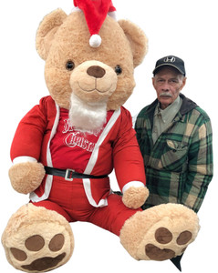 Big Plush® Giant 7ft Teddy Bear Wears Removable Santa Suit, Gigantic Holiday Stuffed Animal Fully Stuffed in a Big Box