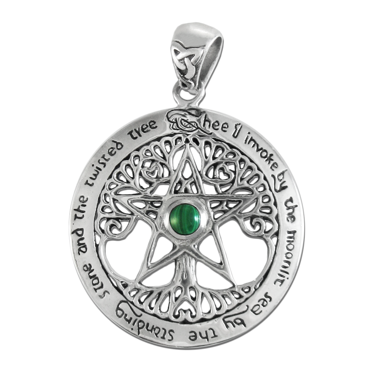 誕生日プレゼント Extra Silver Sterling Large Pentagram Pentacle Tree Out Cut シルバー