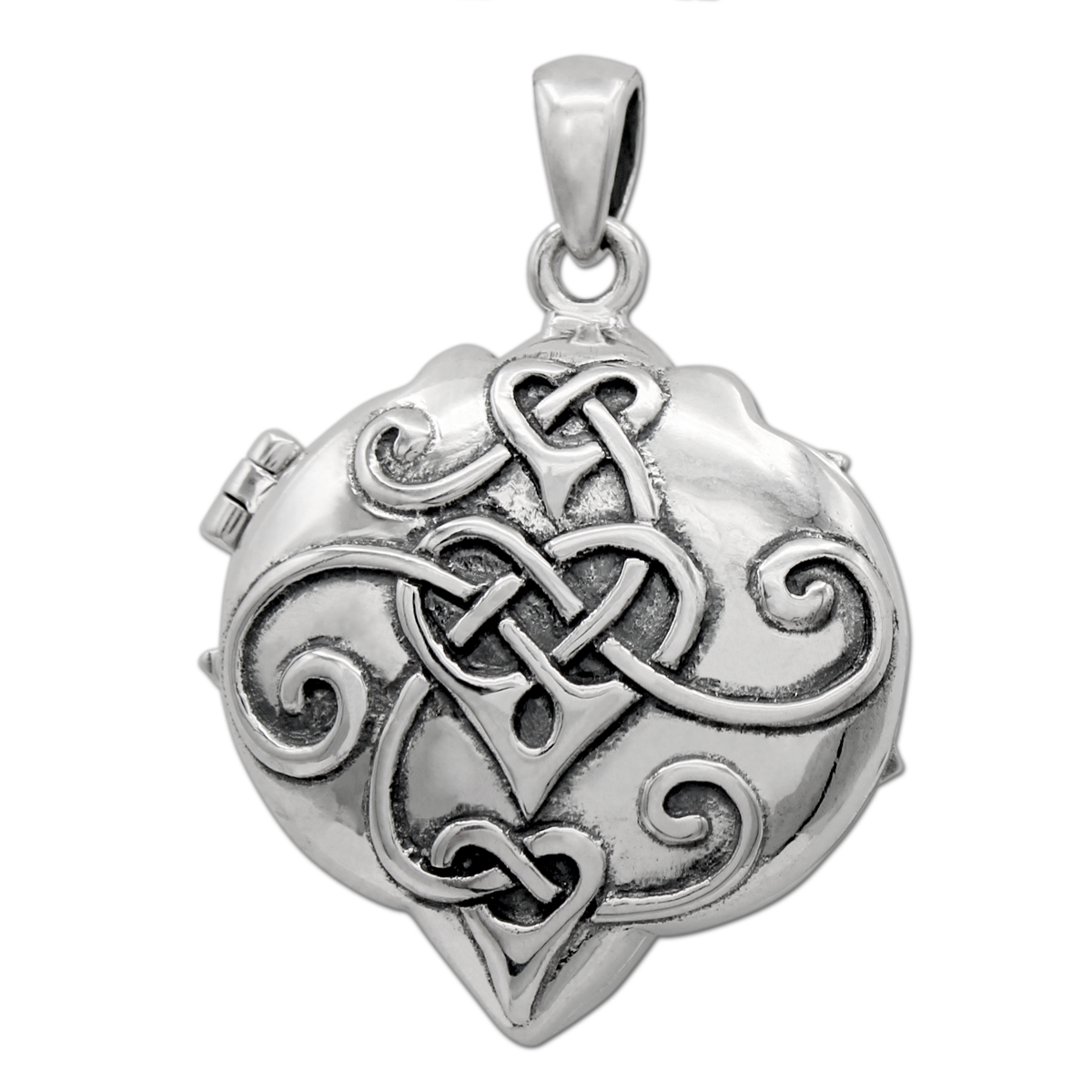 Sterling Silver Heart Pentacle Pentagram Locket with Amethyst Sterling Silver Heart Pentacle Pentagram Locket with Amethyst