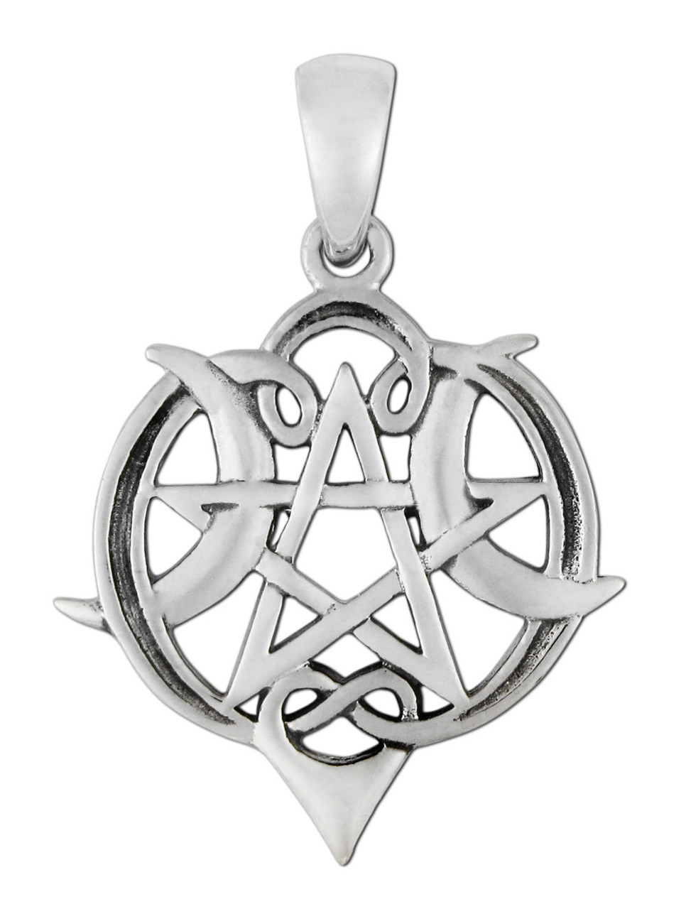 Sterling Silver Star Charm, Small Pentagram Necklace-SE-2013