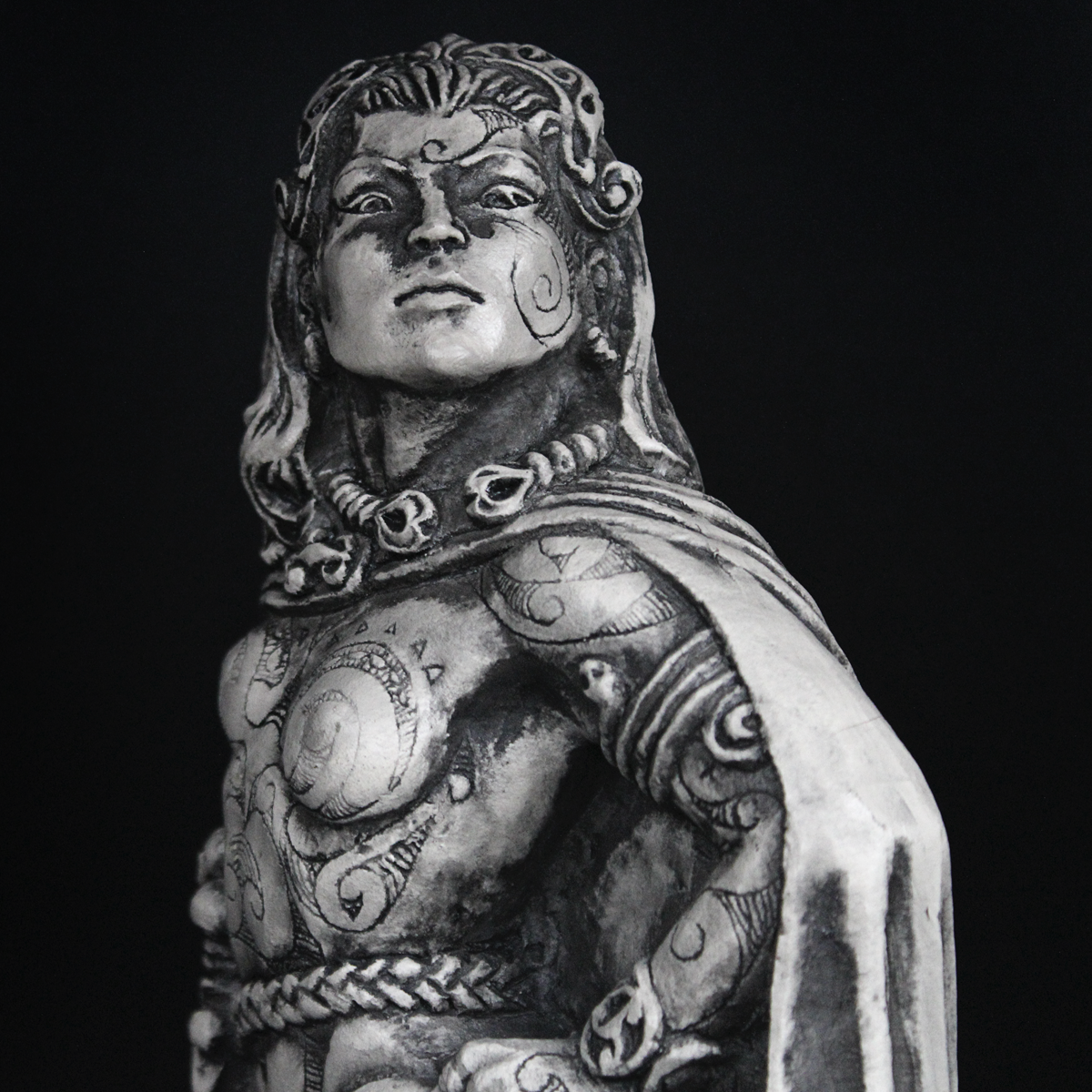 Statuette Déesse Guerrière Celtique Morrigan - Sculpture En Résine Peinte à La Main, 31 Cm, Décoration Mythologique Fantasy - 9