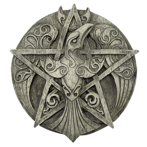 Crescent Raven Pentacle Plaque Crescent Raven Pentacle Plaque