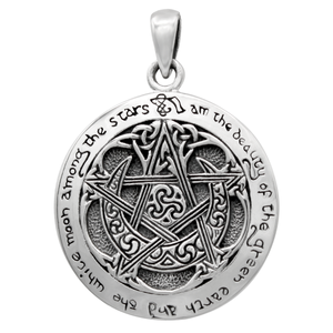Sterling Silver Large Moon Pentacle Pendant Sterling Silver Large Moon Pentacle Pendant