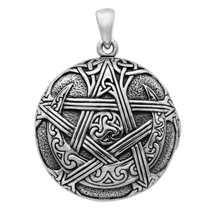 Sterling Silver Moon Pentacle Aromatherapy Locket Pendant Sterling Silver Moon Pentacle Aromatherapy Locket Pendant