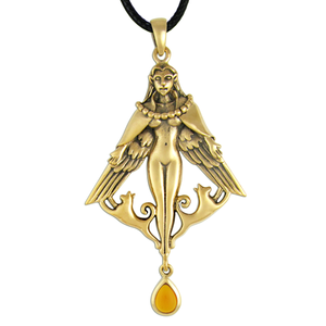 Bronze Freya Pendant with Amber Bronze Freya Pendant with Amber