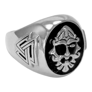 Large Sterling Silver Odin Signet Ring Large Sterling Silver Odin Signet Ring
