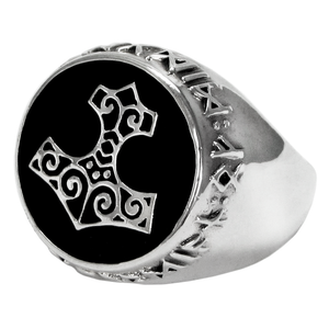 Sterling Silver Thor's Hammer Signet Ring Sterling Silver Thor's Hammer Signet Ring