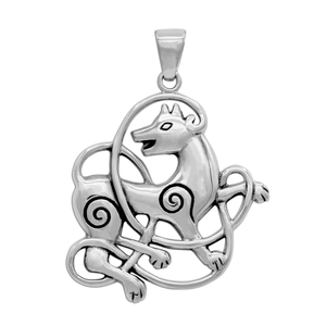 Sterling Silver Celtic Knot Wolf Pendant Sterling Silver Celtic Knot Wolf Pendant